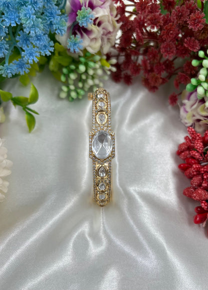 AuraVya Moissanite Kundan Bracelet (Openable)