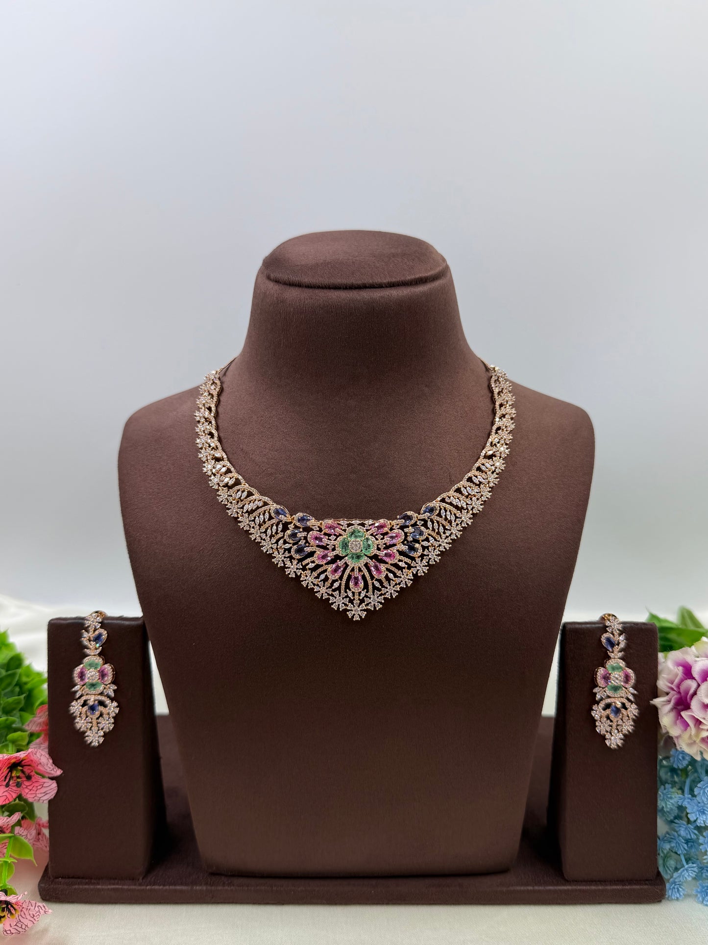 Nina American Diamond Necklace Set
