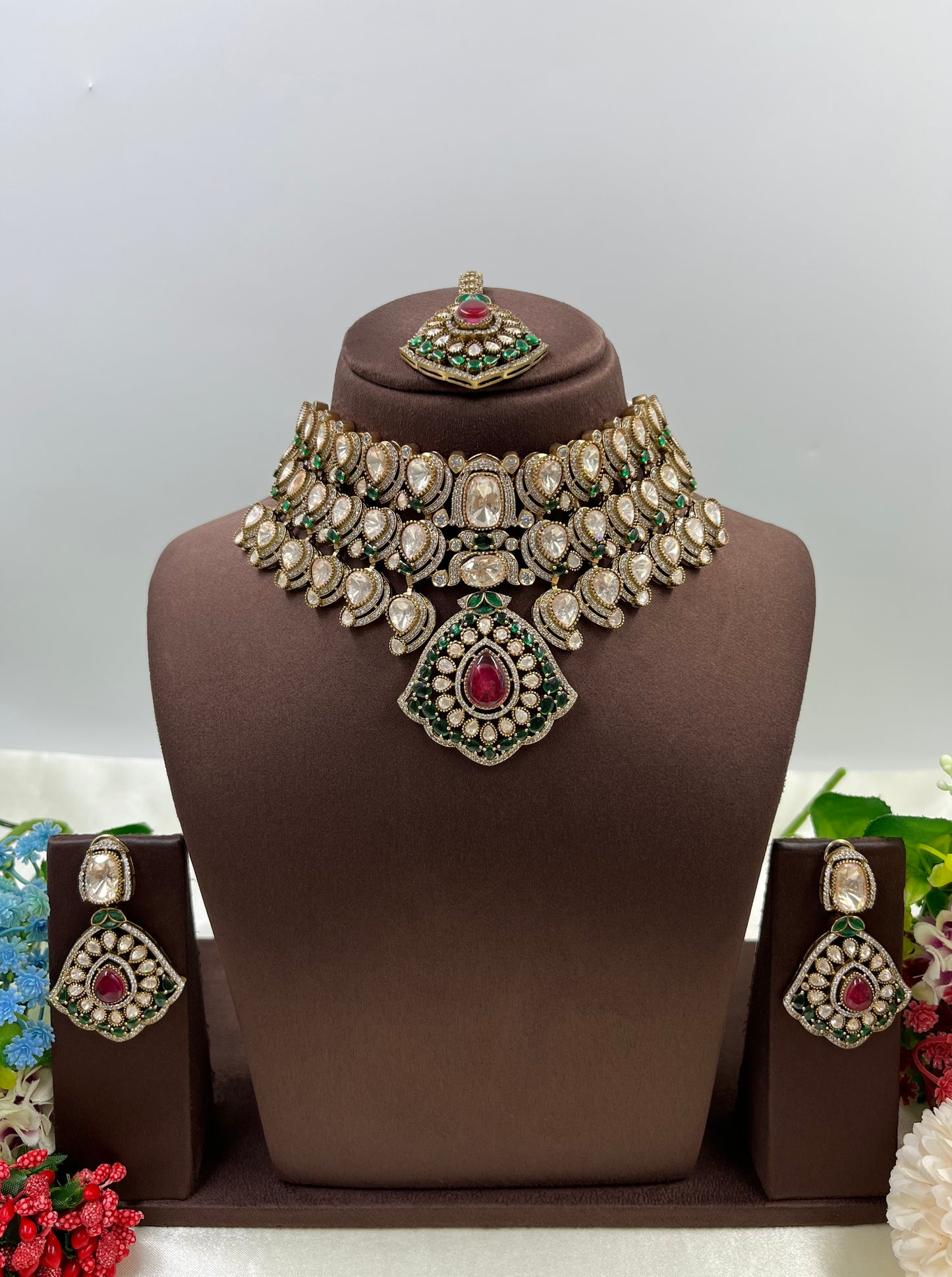 Leena Moissanite Choker Semi Bridal Set