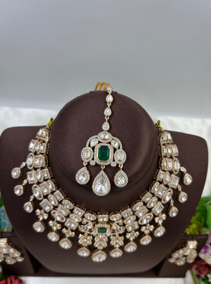 Veena Moissanite Semi Bridal Necklace