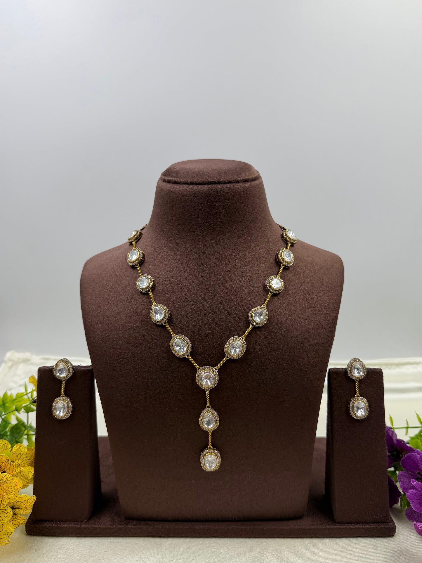 Meghana Victorian Delicate Drop Necklace