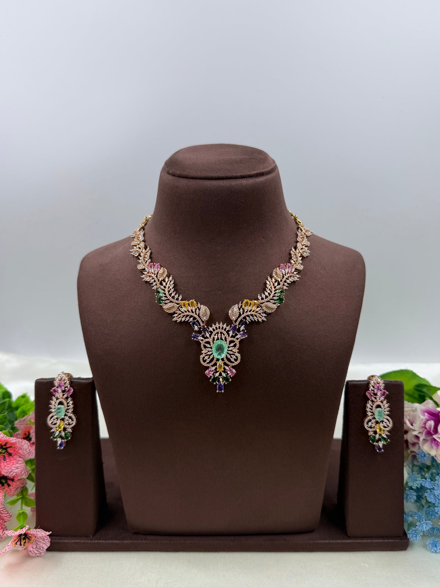 Cara American Diamond Necklace Set