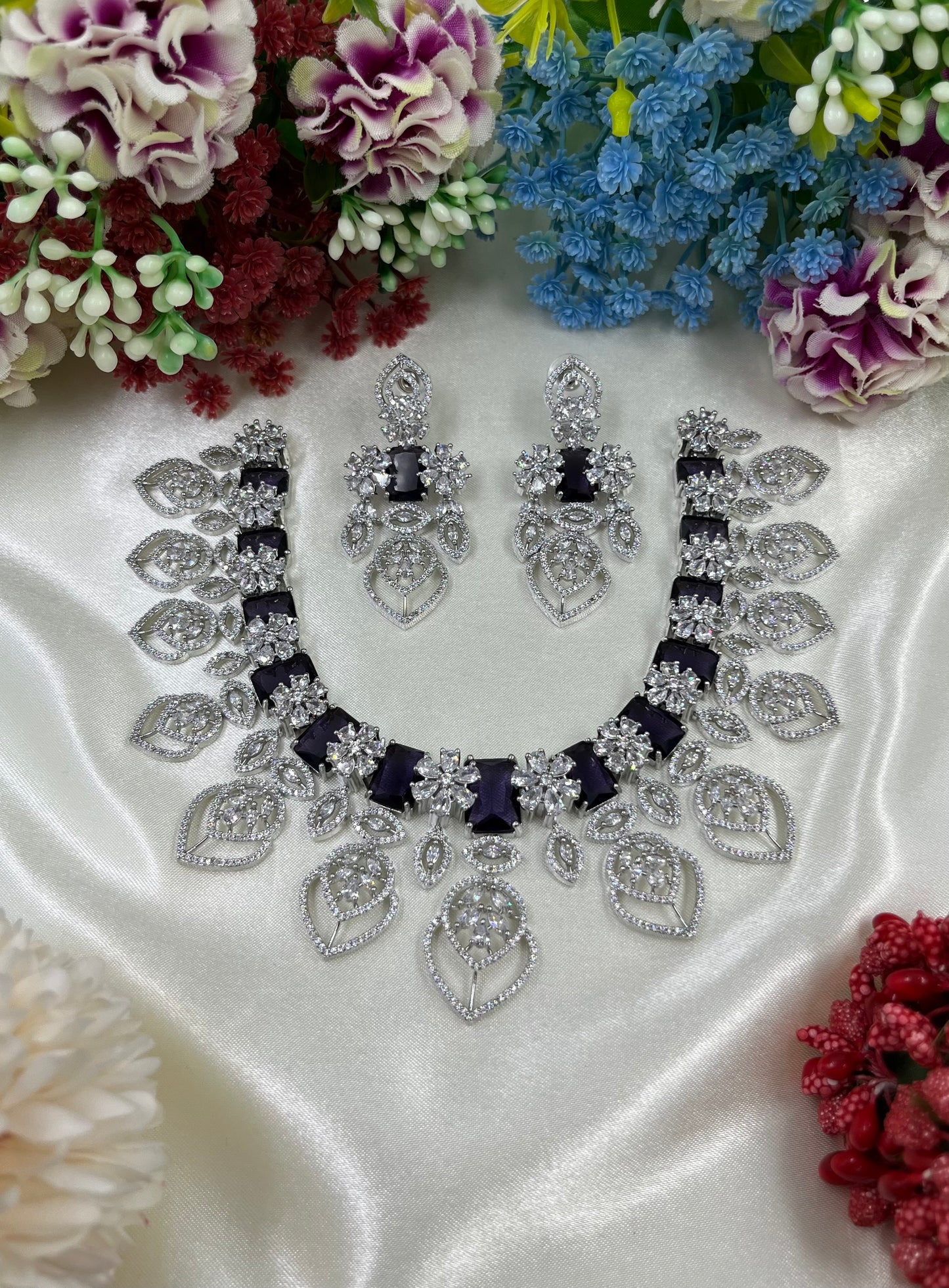 Hamsa American Diamond Necklace