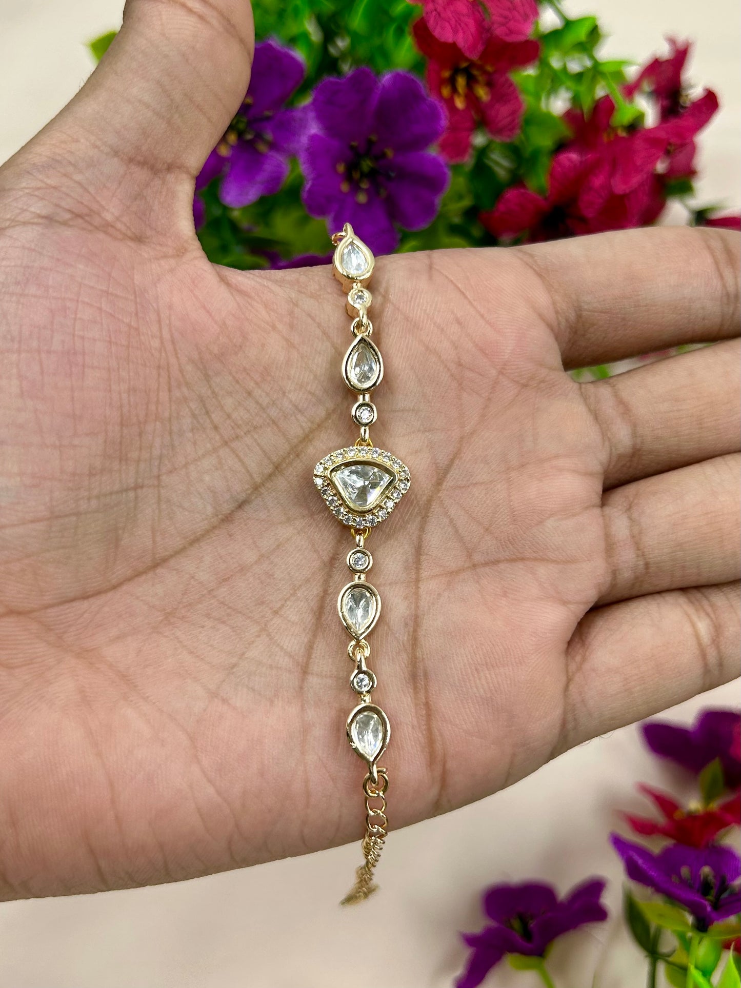 Yogita Moissanite Bracelet (Adjustable)