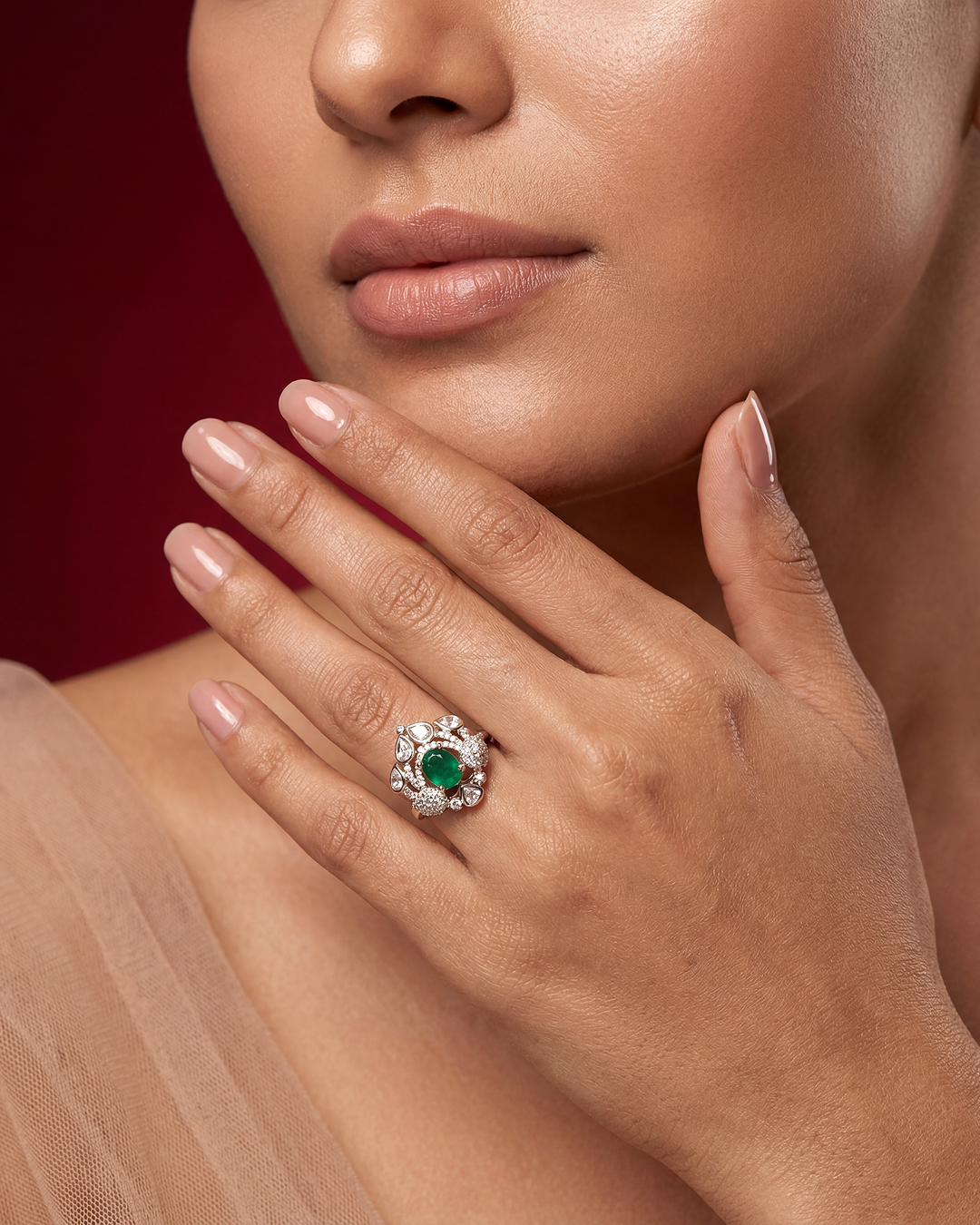 Disha Moissanite Ring (Adjustable)