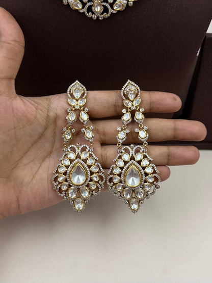 Sanskriti Moissanite Choker Necklace Set