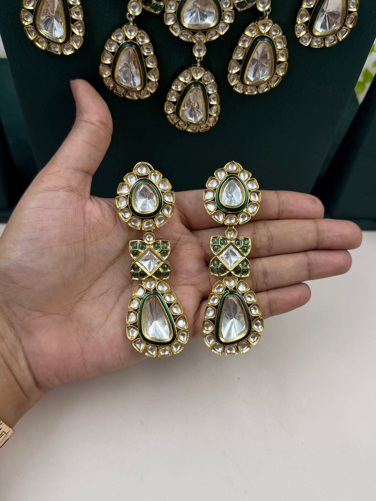 Vasundhara Polki Bridal Long Necklace Set
