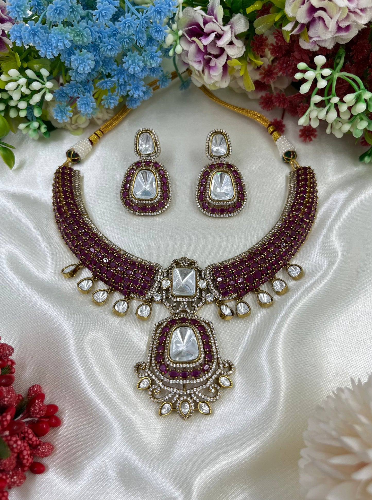 Ishwari Moissanite Victorian Necklace
