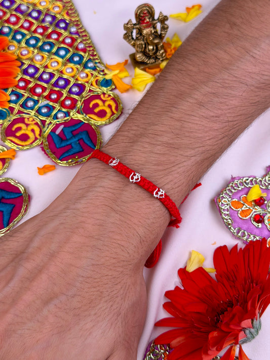 Trinity Om Silver Rakhi