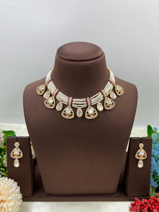 Malika Pearl Premium Moissanite Necklace