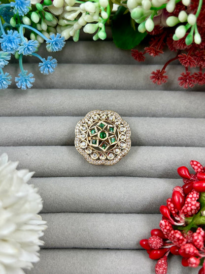 Ruhana Moissanite Kundan Fingering.