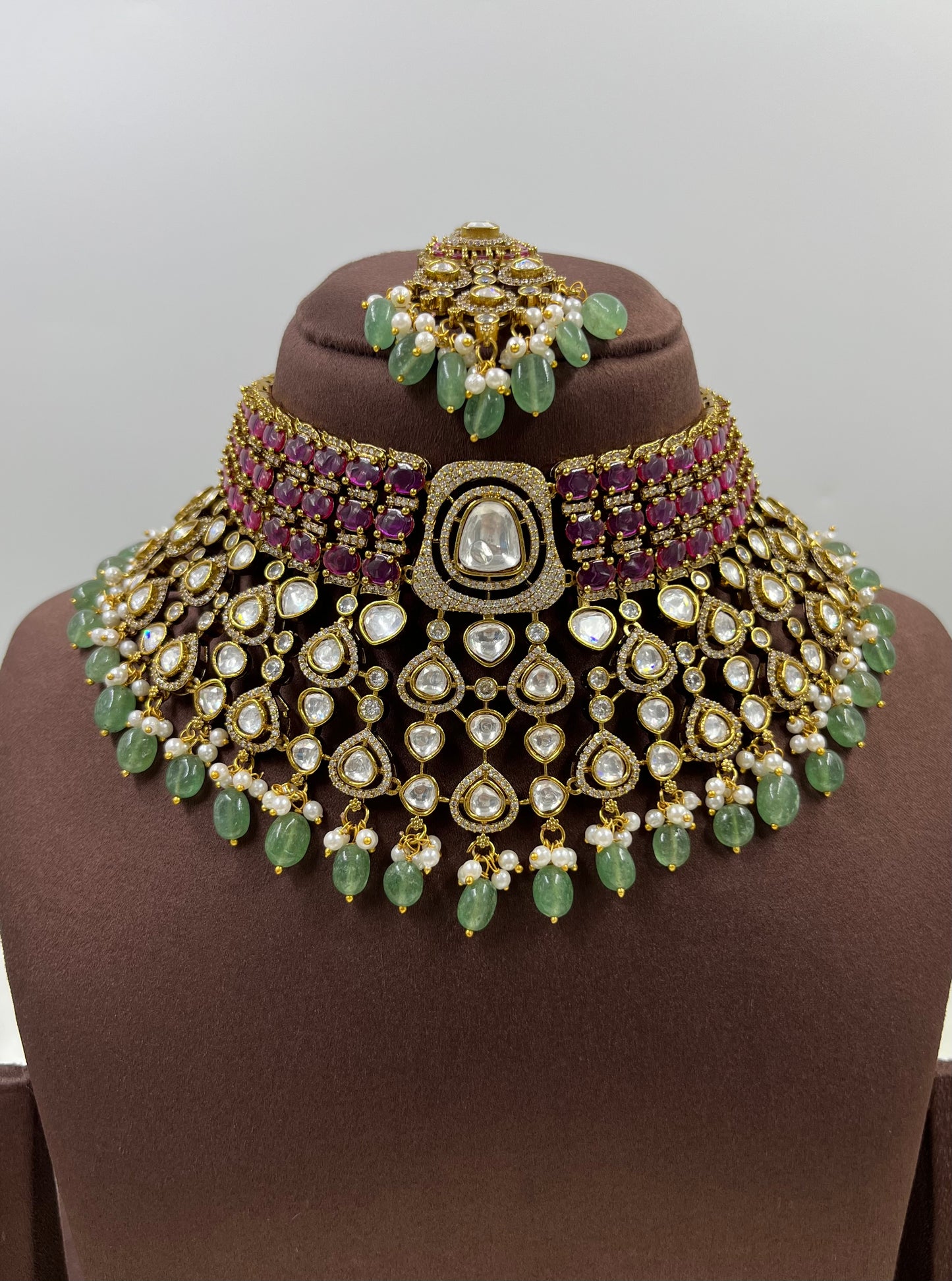 Ruby Reina Moissanite Kundan Necklace