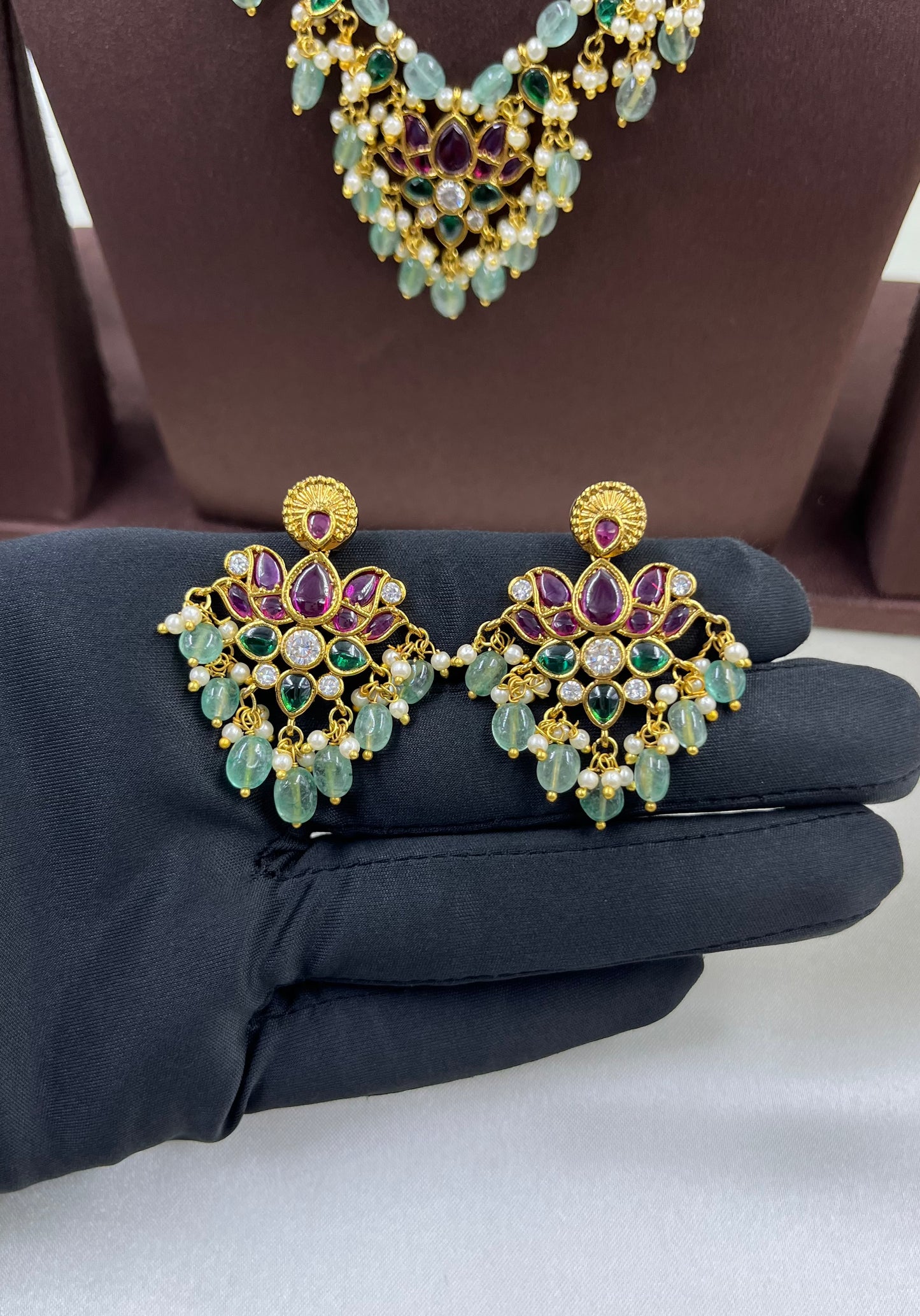 Ishika Traditional Semi Long Necklace ￼