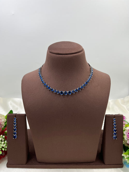 Meher Single line American Diamond Necklace