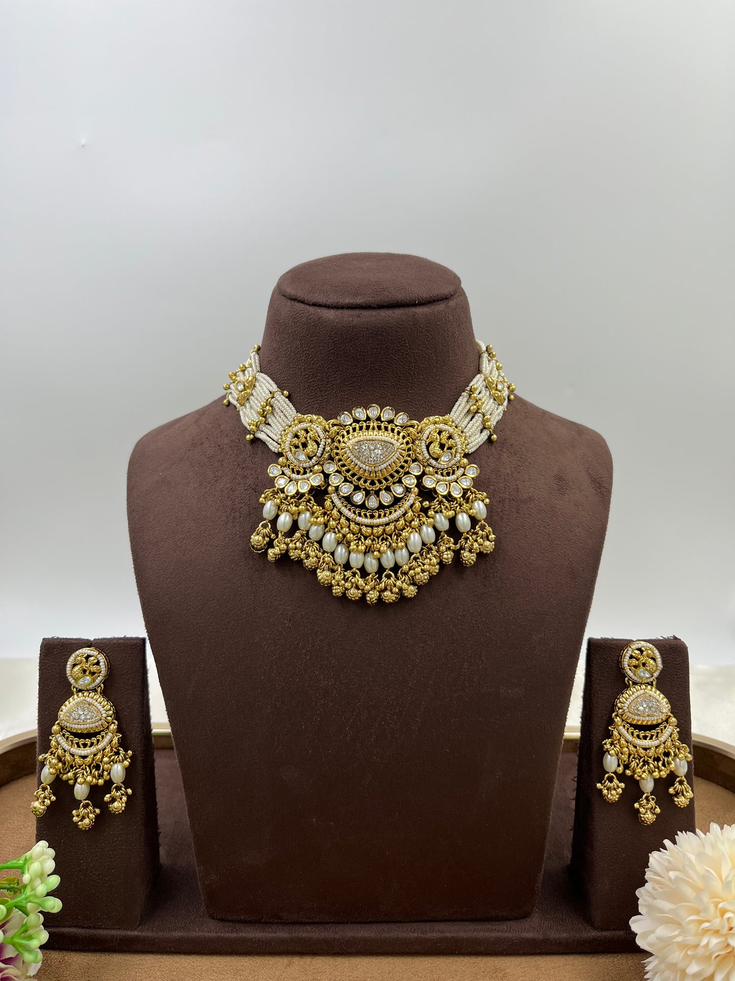 Revathi Premium Antique Gold Necklace Set
