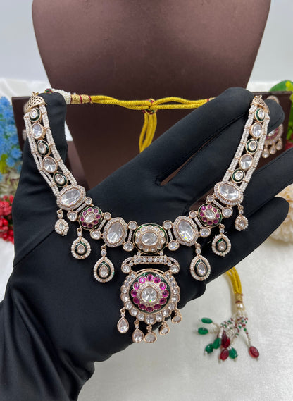 Mariona Premium Moissanite Kundan Necklace