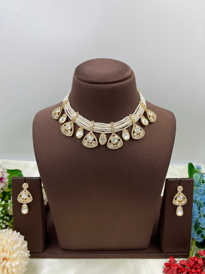 Malika Pearl Premium Moissanite Necklace