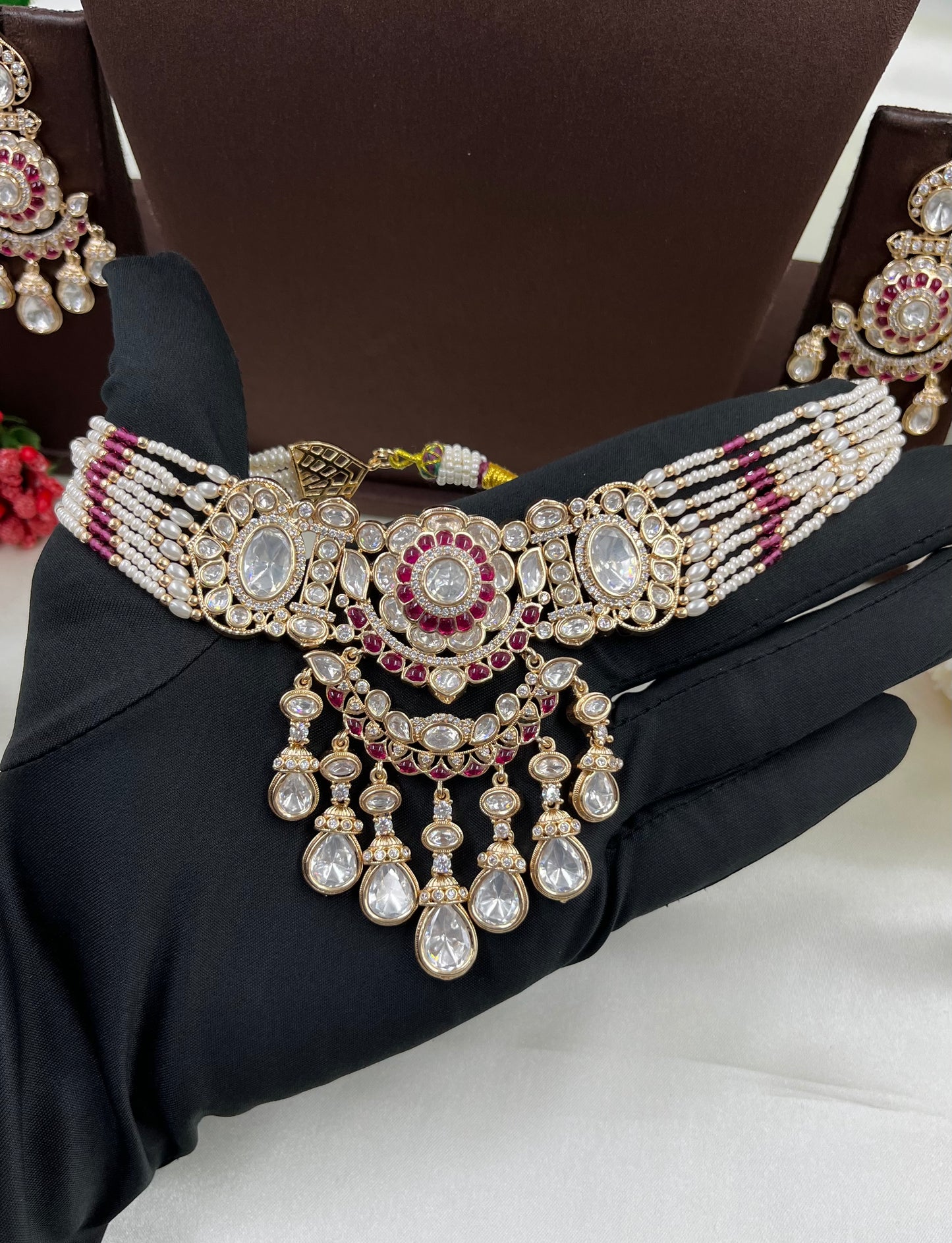 Diya Moissanite Choker Necklace