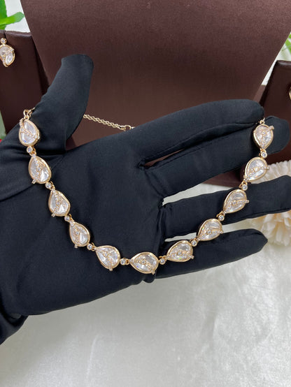 Deli Premium Moissanite Kundan Necklace
