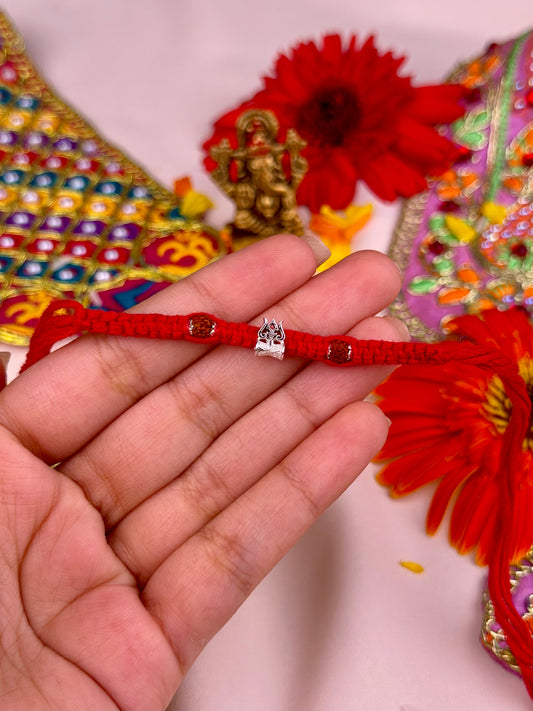 Ganesh Rudraksha Silver Rakhi