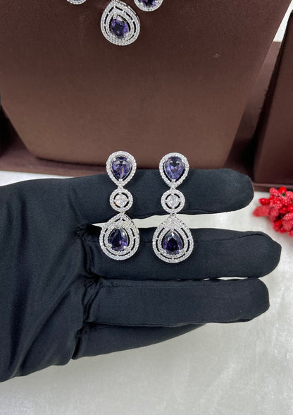 RINA  AMERICAN DIAMOND PREMIUM NECKLACE SET