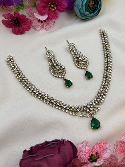 Kareena Victorian American Diamond Delicate Necklace