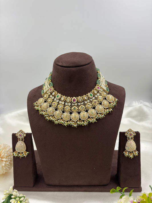 HERITAGE PREMIUM ANTIQUE GOLD NECKLACE SET