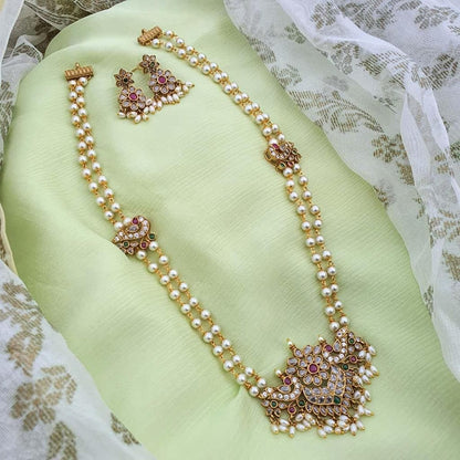 Divine Pearl Deity Victorian Long Necklace Set
