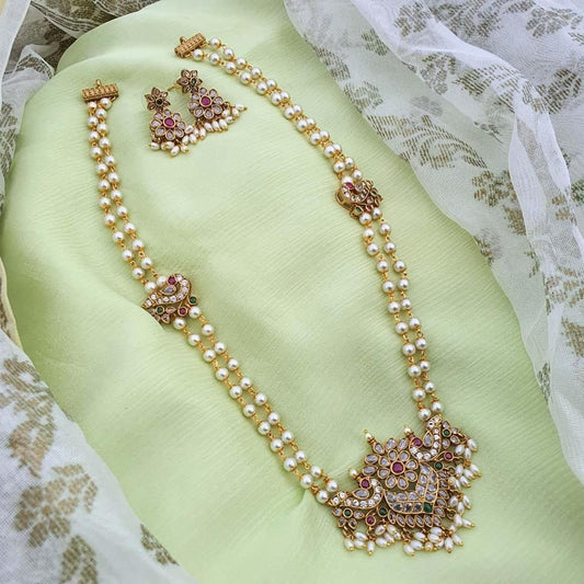 Divine Pearl Deity Victorian Long Necklace Set