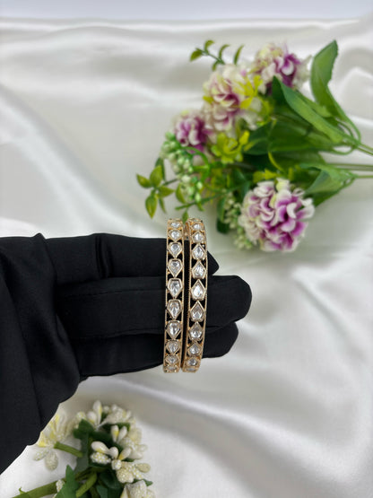 Rosa Moissanite Kundan Premium Bangles Set