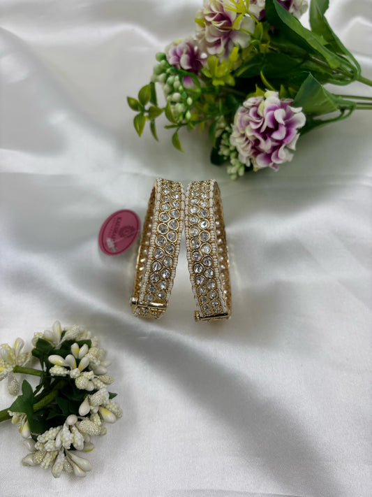 leena Moissanite Kundan Premium Bangles Set