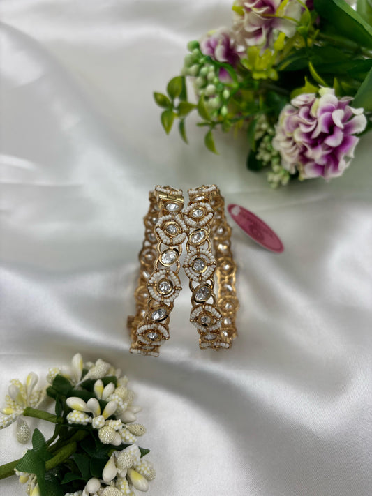 Radhi Moissanite Kundan Premium Bangles Set
