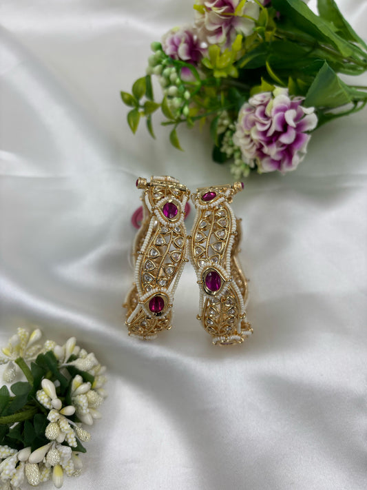 Orani Moissanite Kundan Premium Bangles Set