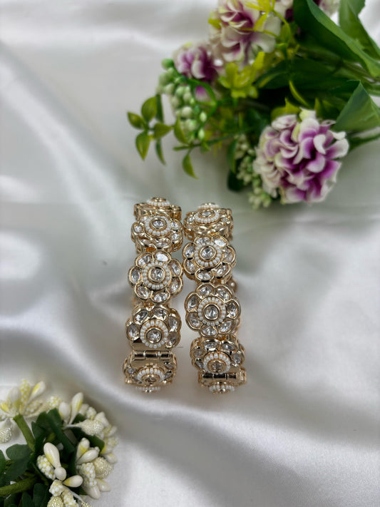 Viya Moissanite Kundan Premium Bangles Set