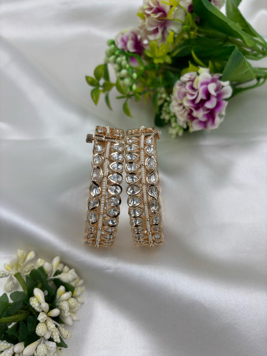 Roma Moissanite Kundan Premium Bangles Set