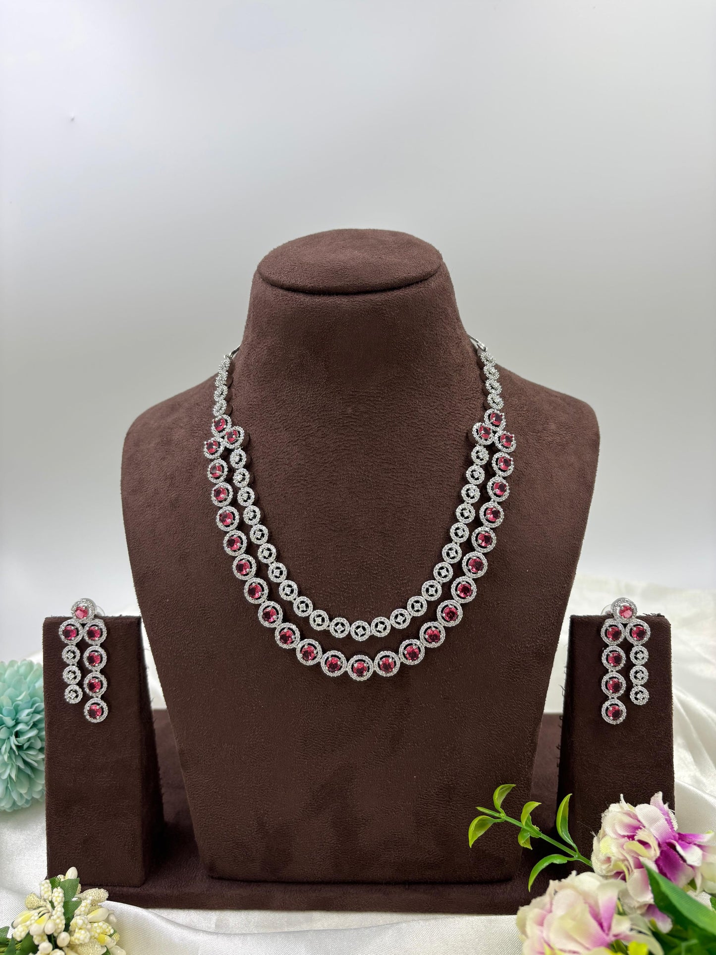Nyra double layer Spark Necklace Set