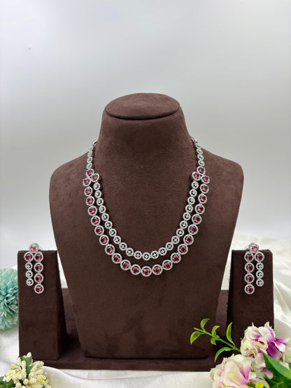 Nyra double layer Spark Necklace Set