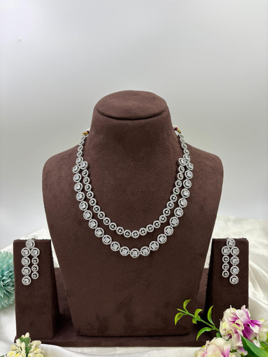 Nyra double layer Spark Necklace Set