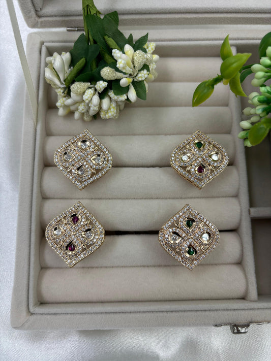 Nivija Premium Moissanite Kundan Fingering