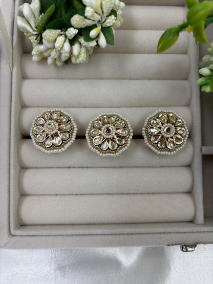 Oja Premium Moissanite Kundan Fingering