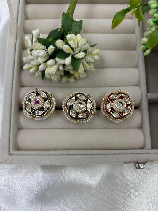 Rami Premium Moissanite Kundan Fingering