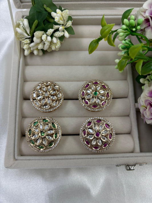Lina Premium Moissanite Kundan Fingering
