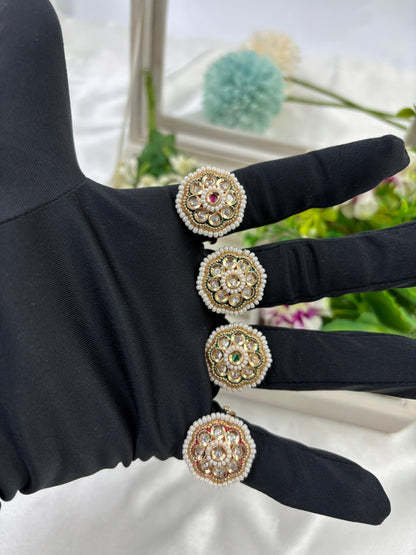 Amaze Premium Moissanite Kundan Fingering