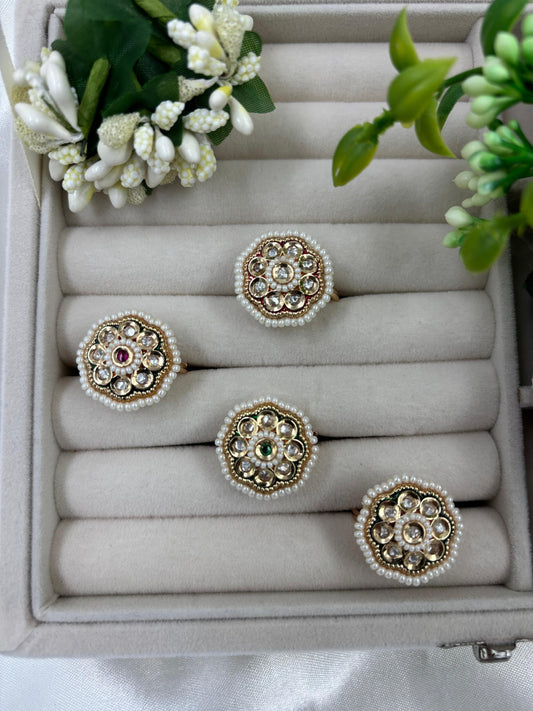 Amaze Premium Moissanite Kundan Fingering