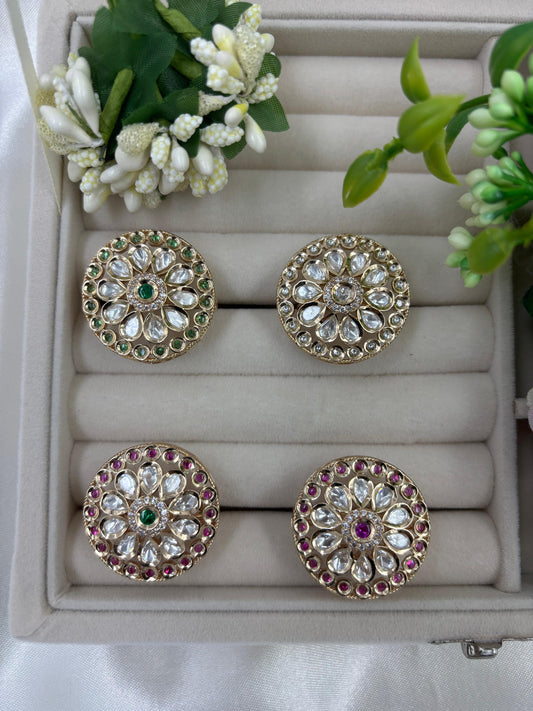 Vija Premium Moissanite Kundan Fingering