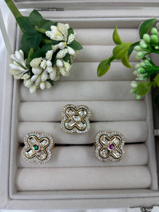 Orhea Premium Moissanite Kundan Fingering