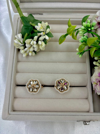 Nat Premium Moissanite Kundan Fingering