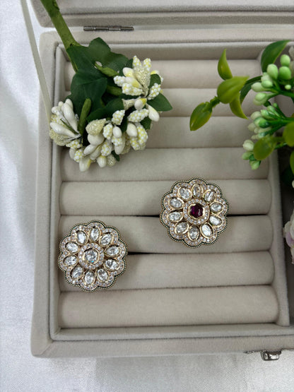 Nija Premium Moissanite Kundan Fingering