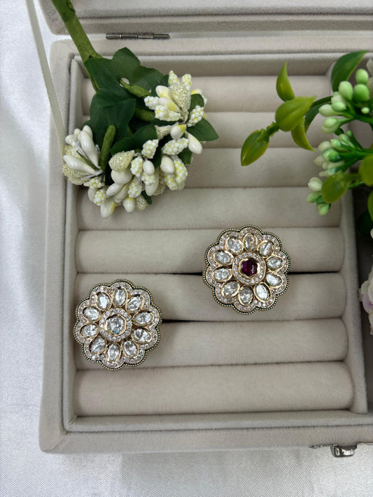 Nija Premium Moissanite Kundan Fingering