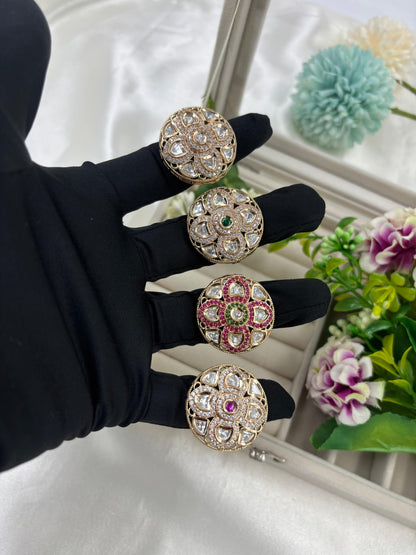 Niv Premium Moissanite Kundan Fingering